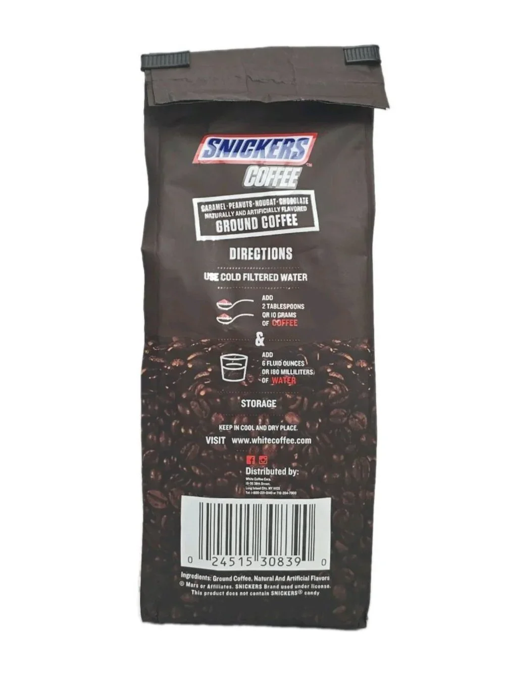 Snickers Caramel Peanuts Nougat & Chocolate Ground Coffee 10 oz bag 2-PACK